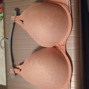 Pink cotton boost plunge bra